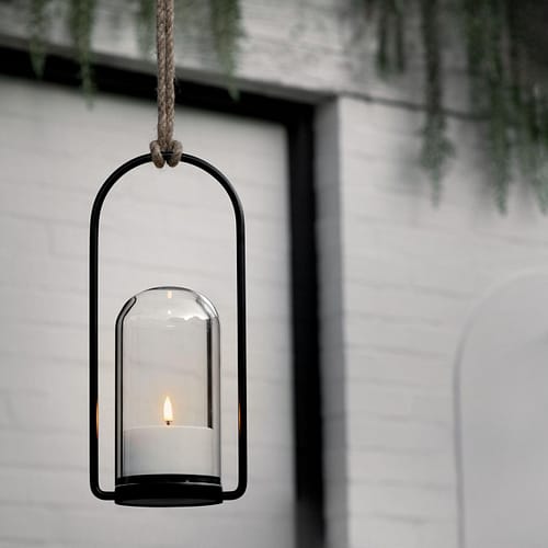 Outdoor Lantern with glass dome & remote